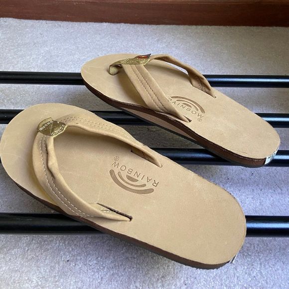 RAINBOW Men Premium Leather Single Layer Sandals - NEW NWOB NWOT - Picture 4 of 8